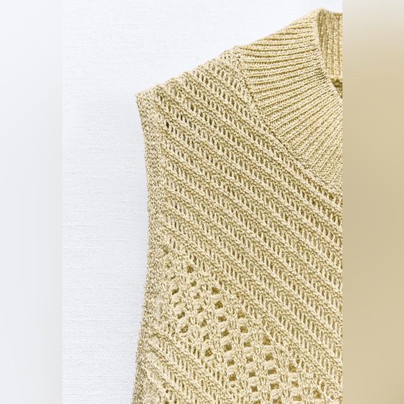 Zara Beige Knit Fringe Dress - Picture 9 of 14